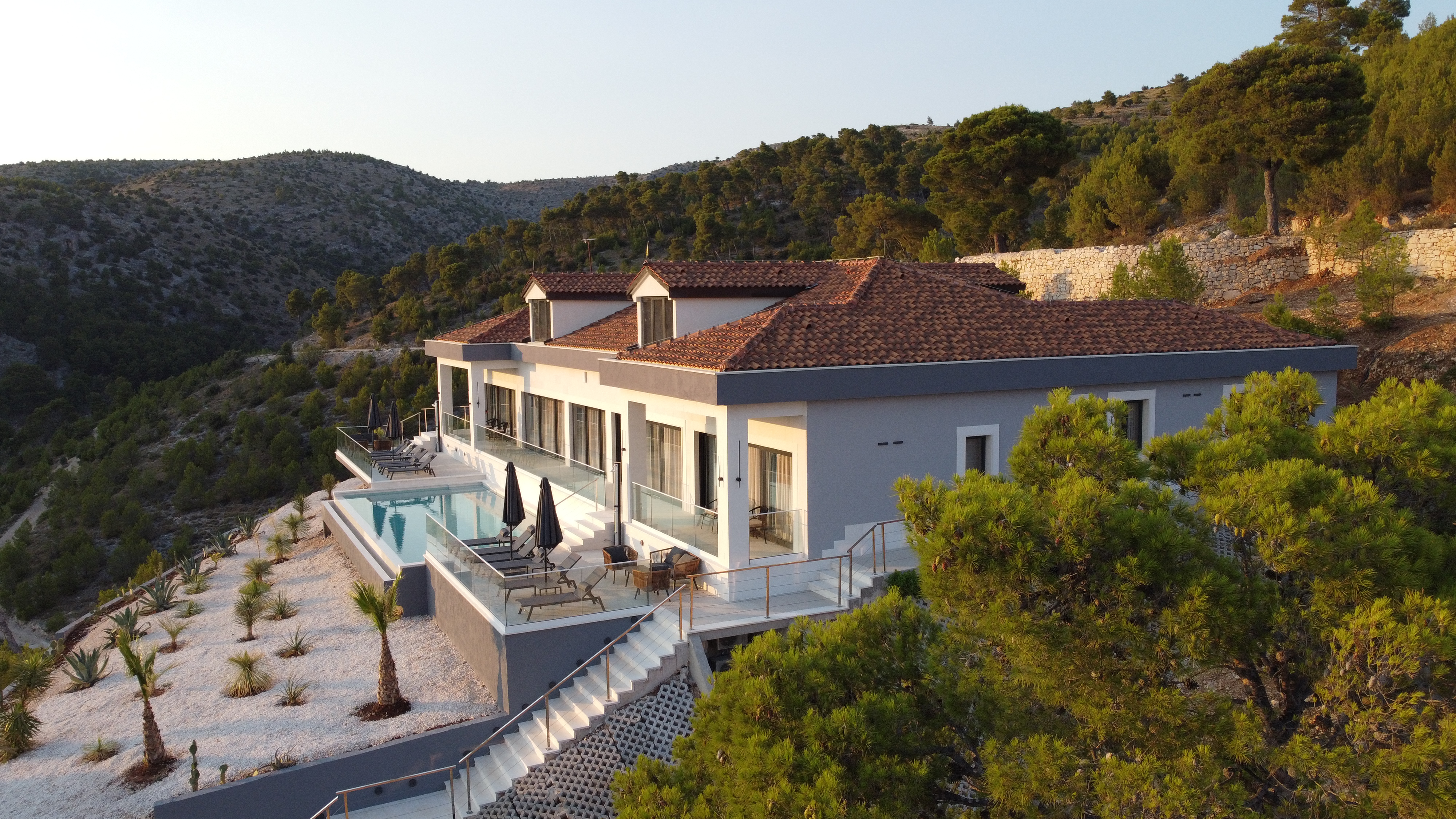 Villa and coastline